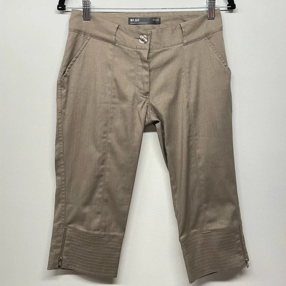 Women's LIJA Gray Tan Golf Pants Size 2 Made in Canada - Picture 1 of 8